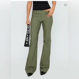 Princess Polly Olive Green Boot Cut Trousers